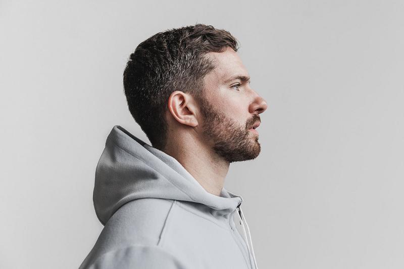 Dark / Grey Nobull Arctic Zip-Up Men's Hoodie | CA K1566O